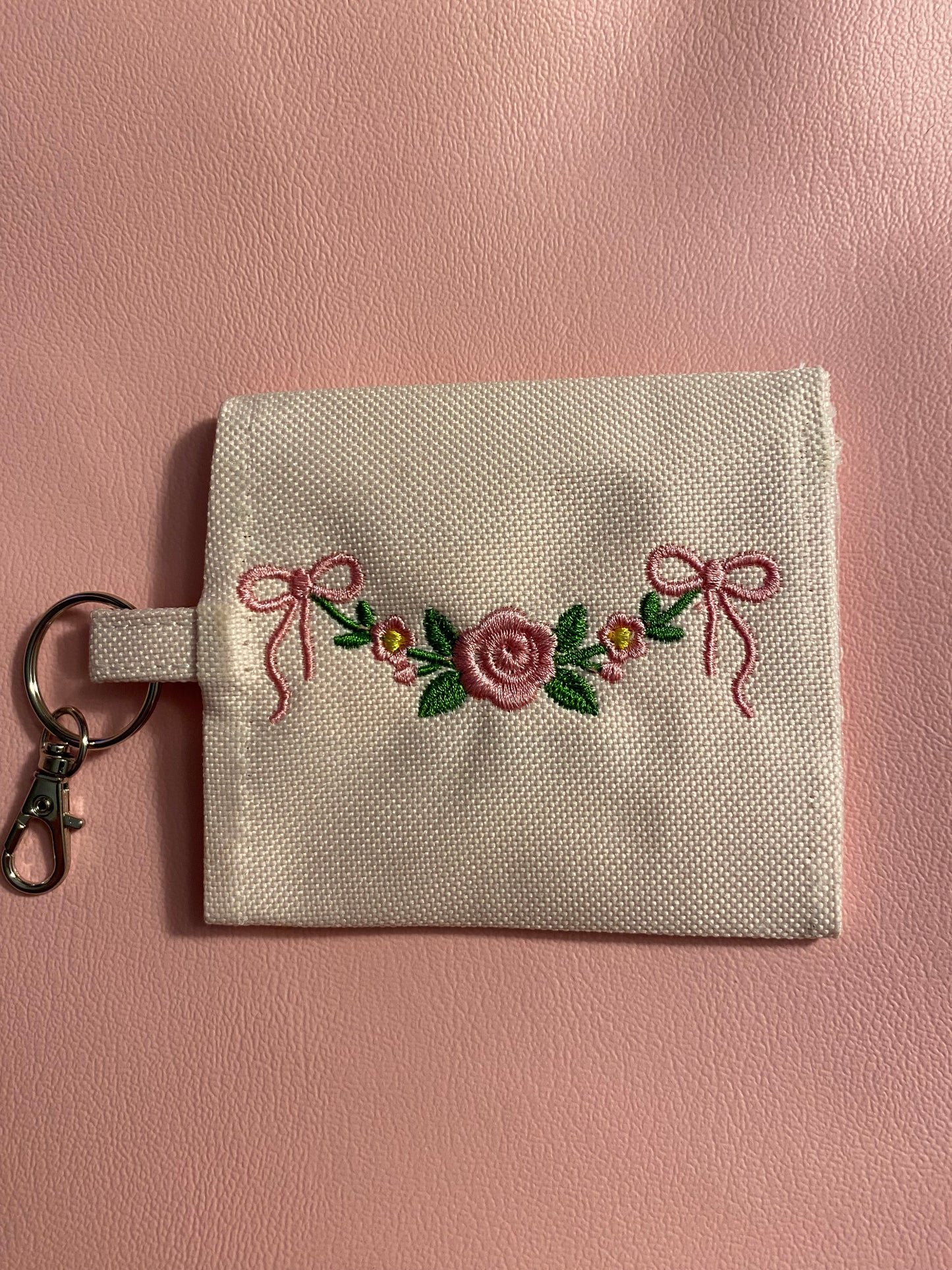 Quiet Faith Earbuds case/Change Pouch - Blush Grace