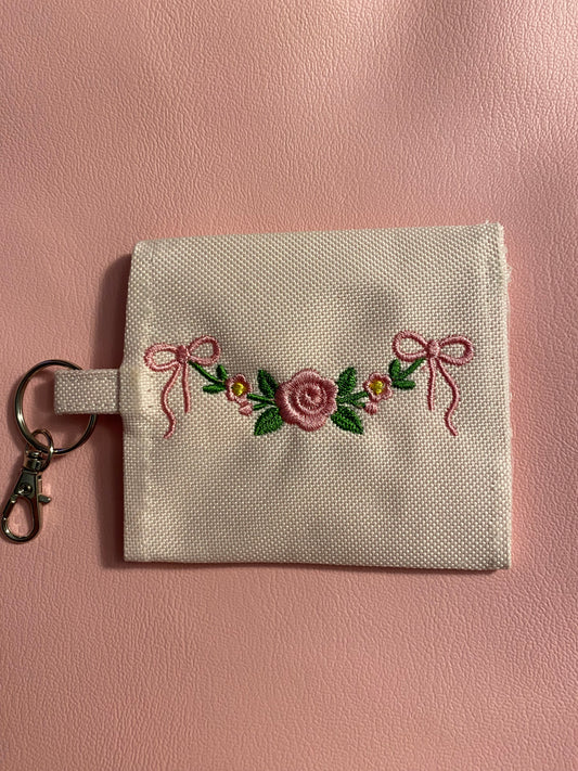 Quiet Faith Earbuds case/Change Pouch - Blush Grace