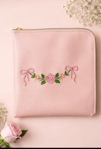 Quiet Faith E-Reader-Ipad Sleeve / Journal-Notes Pouch Blush Grace